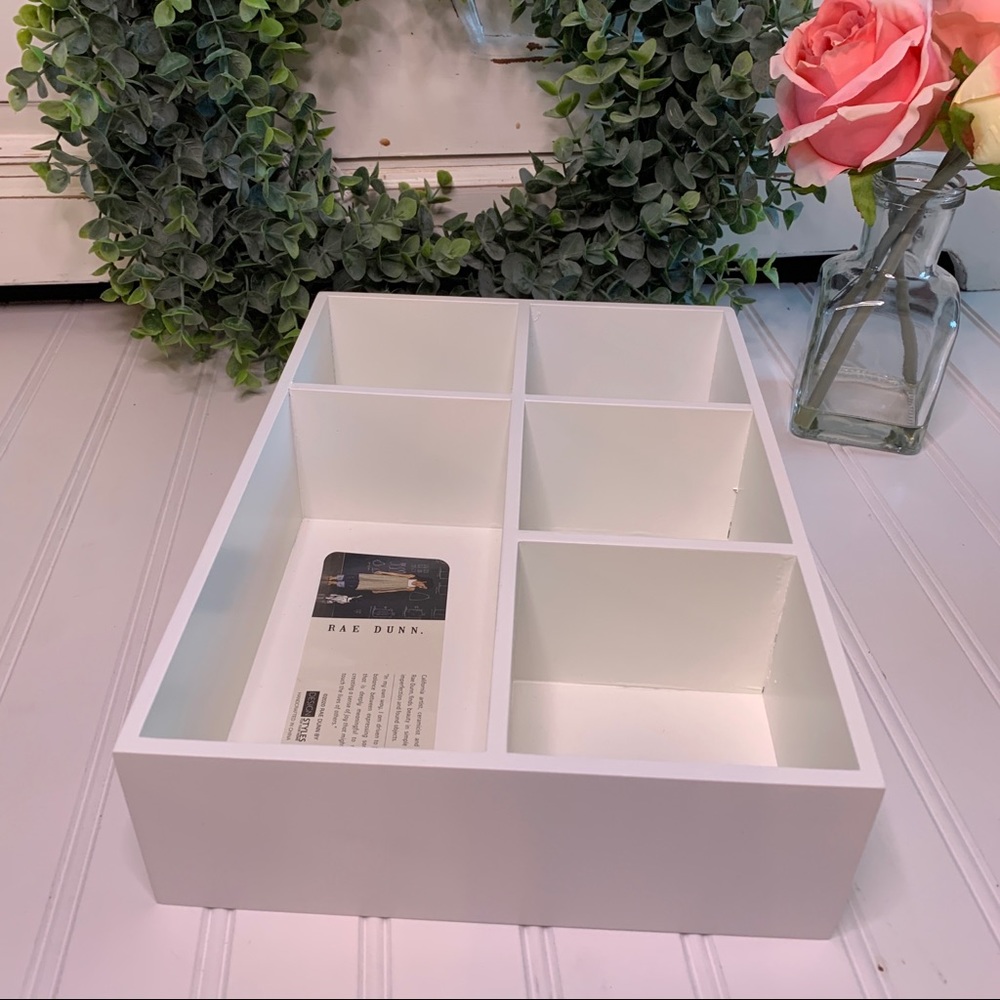 Rae Dunn PRETTY Wood Box Organizer - Picture 4 of 5